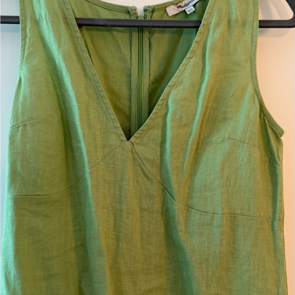 Madewell Light Green V-Neck Dress - Picture 2 of 5